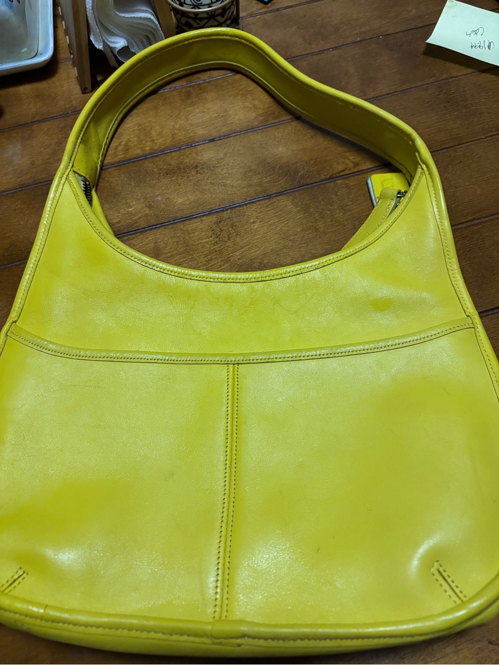 Coach Yellow Leather Hobo Shoulder Bag